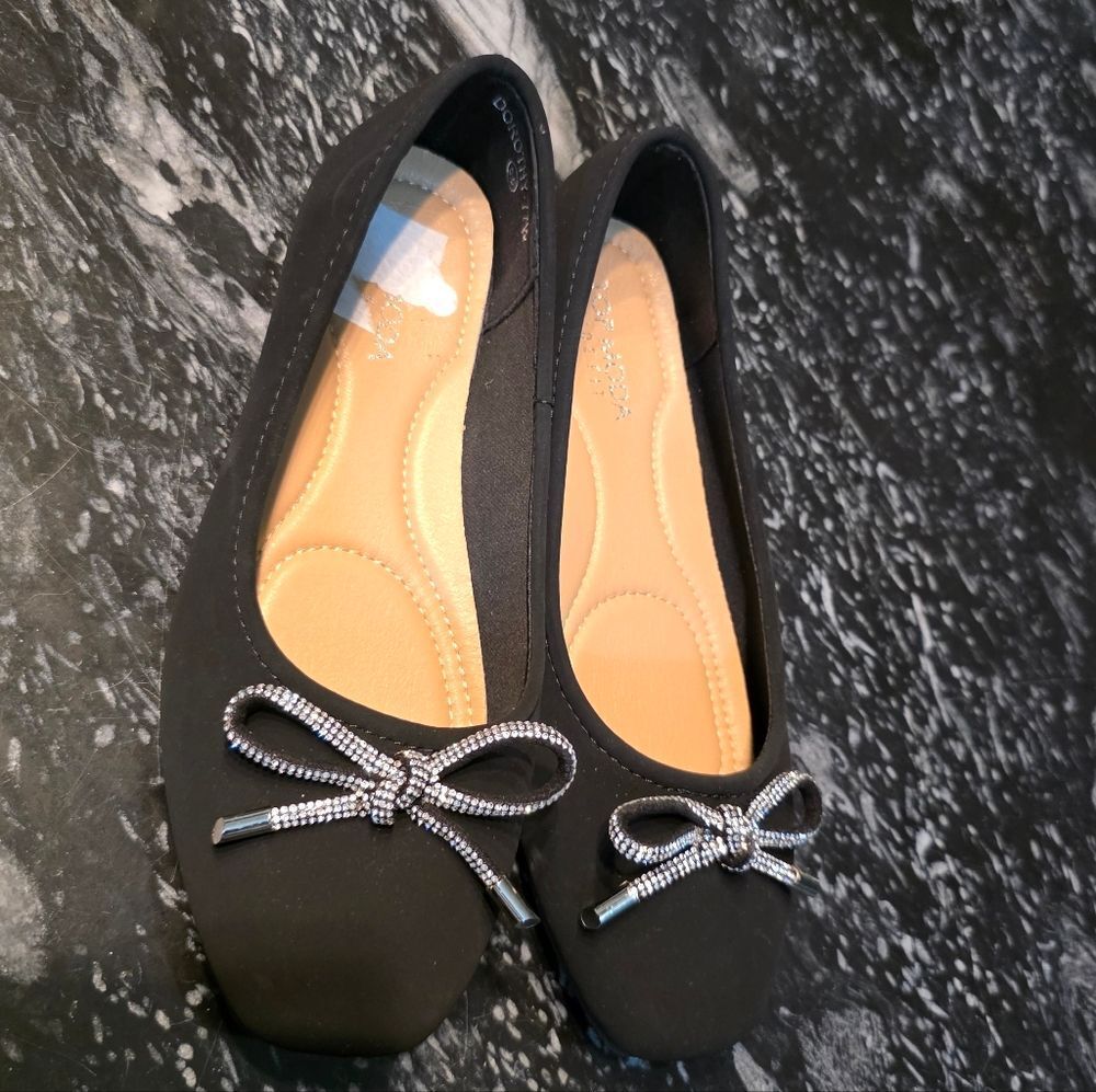 BRAND NEW TOP MODA RHINESTONE BOWNOT SLIP-ON WOMENS FLAT